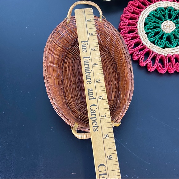 Set of 5 boho farmhouse wall baskets - Picture 7 of 8